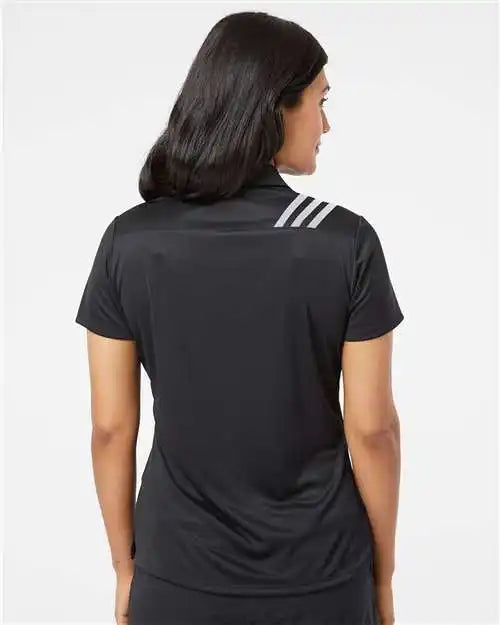 Adidas A325 Women’s 3-stripes Shoulder Polo - Black White