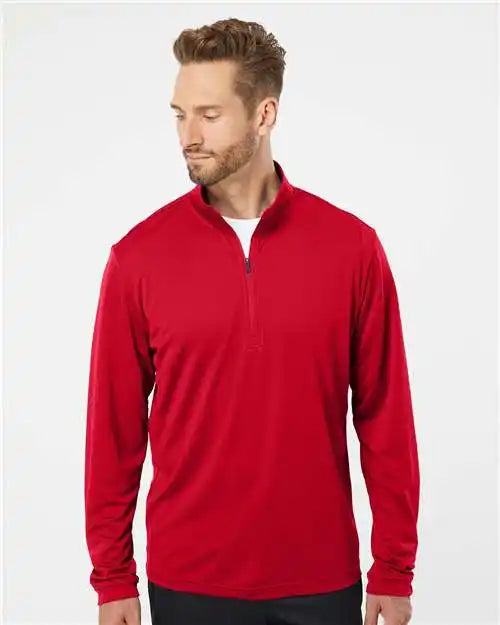 Adidas A401 Lightweight Quarter-zip Pullover - Power Red