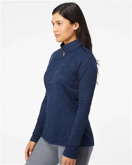 Adidas A476 Women’s Lightweight Mélange Quarter-zip Pullover - Collegiate Navy Melange - 3xl