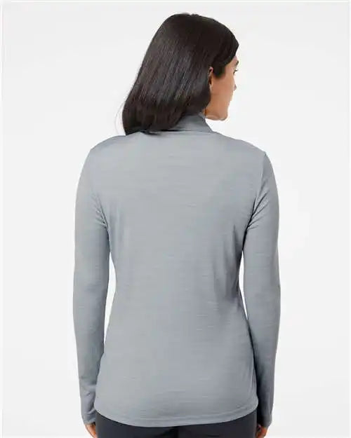 Adidas A476 Women’s Lightweight Mélange Quarter-zip Pullover - Mid Grey Melange
