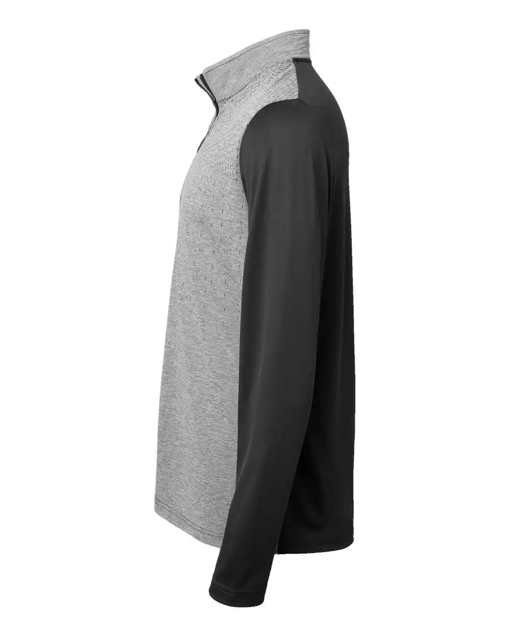 Adidas A522 Heather Block Print Quarter-zip Pullover - Black Melange Grey Three