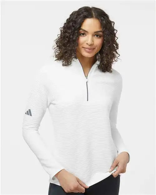 Adidas A589 Women’s Spacer Quarter-zip Pullover - Core White