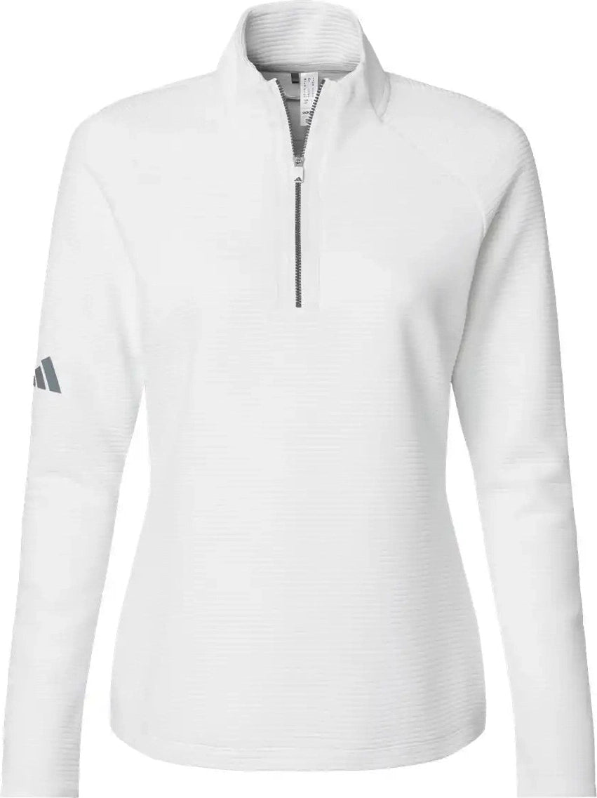 Adidas A589 Women’s Spacer Quarter-zip Pullover - Core White - Xs