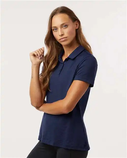 Adidas A707 Women’s Textured Stripe Polo - Dark Blue