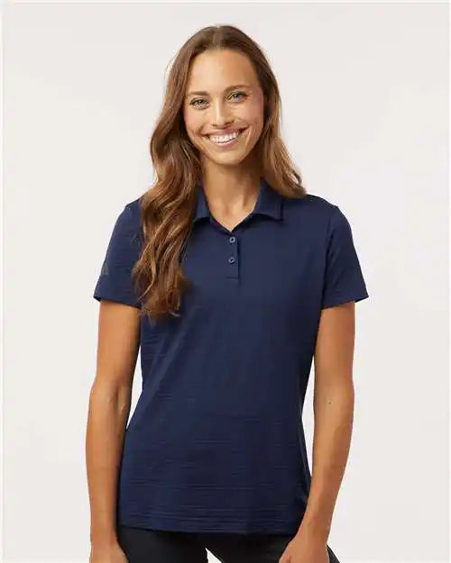 Adidas A707 Women’s Textured Stripe Polo - Dark Blue