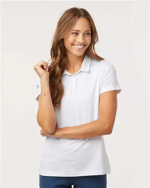 Adidas A707 Women’s Textured Stripe Polo - White