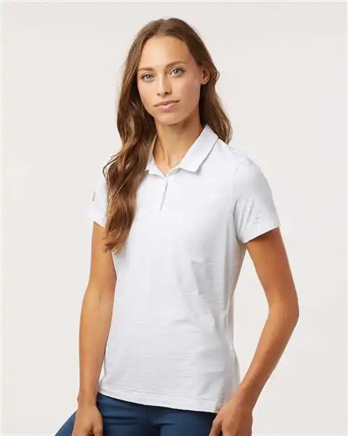Adidas A707 Women’s Textured Stripe Polo - White