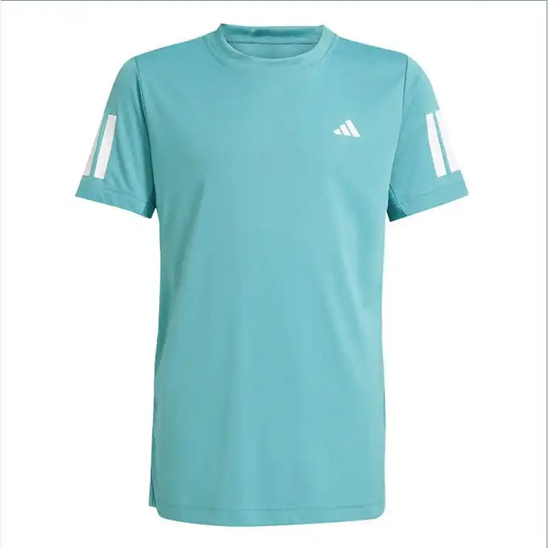 Adidas Boys’ Club 3 Stripes Tee - Powder Teal