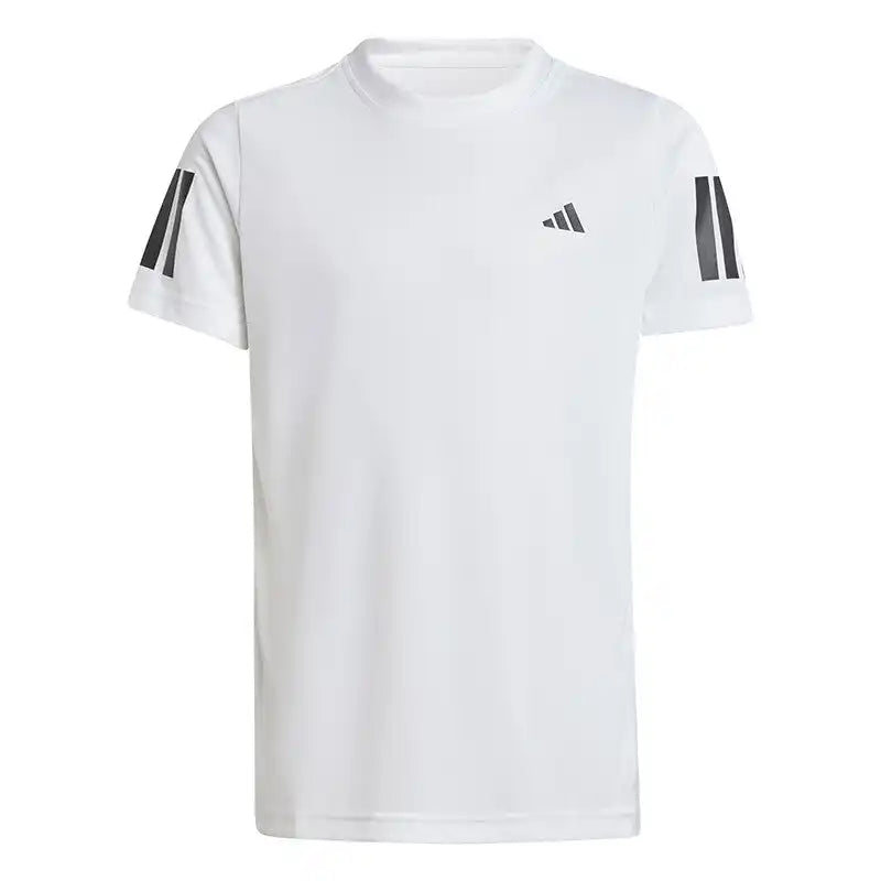 Adidas Boys’ Club 3 Stripes Tee - White