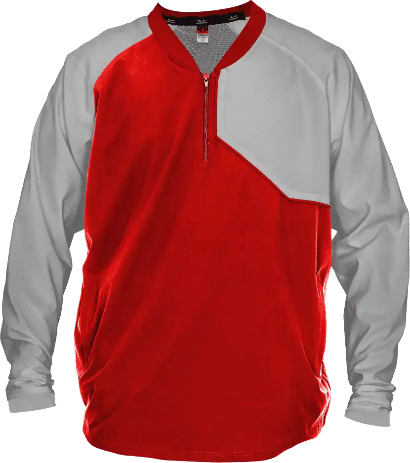 Alleson Athletic 3jls21a Baseball Batter Jacket - Red Gray
