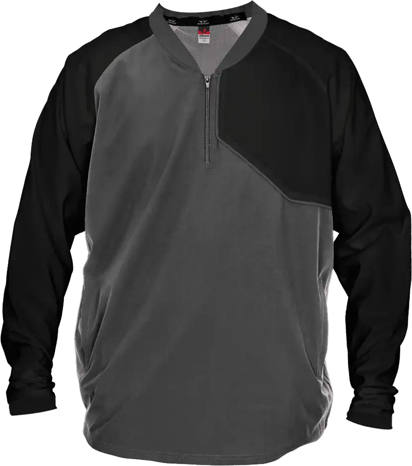 Alleson Athletic 3jls21y Baseball Batter Jacket - Charcoal Solid Black