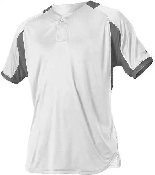 Alleson Athletic 5081b Adult Baseball Jersey - White Charcoal Solid