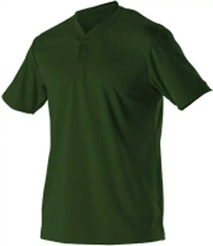 Alleson Athletic 522mm Adult Baseball 2 Button Henley Jersey - Forest