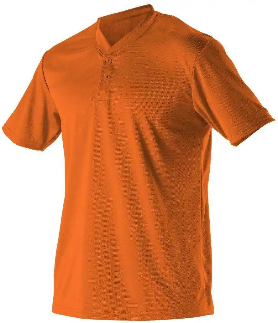 Alleson Athletic 522mmy Youth Baseball 2 Button Henley Jersey - Orange