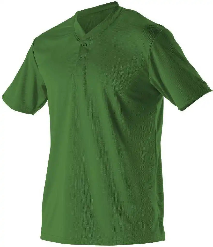 Alleson Athletic 522mmy Youth Baseball 2 Button Henley Jersey - Kelly