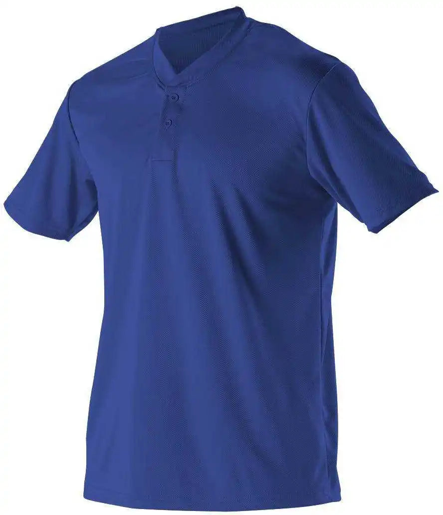 Alleson Athletic 522mmy Youth Baseball 2 Button Henley Jersey - Royal