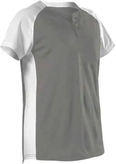 Alleson Athletic 522pdw Women’s Two Button Fastpitch Jersey - Silver White