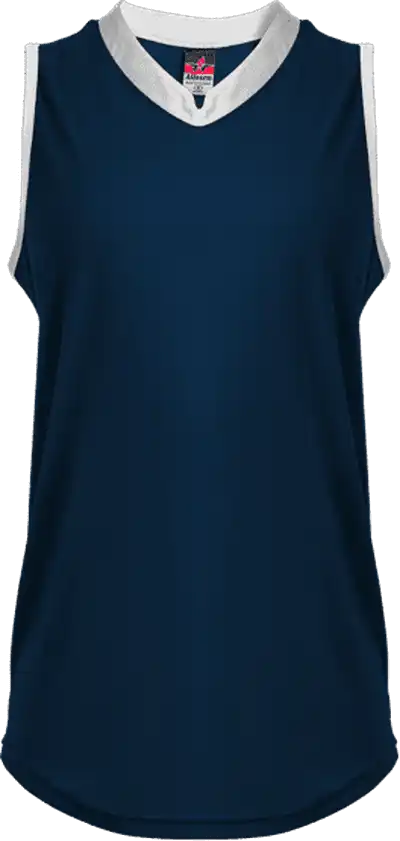 Alleson Athletic 522xvg Girl’s Slide Vneck Sleeveles - Navy White