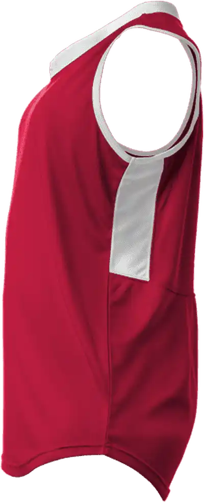 Alleson Athletic 522xvg Girl’s Slide Vneck Sleeveles - Red White