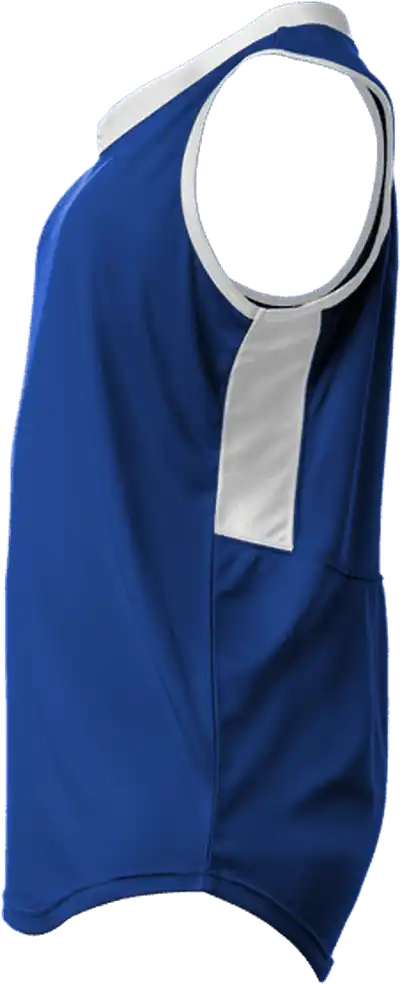 Alleson Athletic 522xvg Girl’s Slide Vneck Sleeveles - Royal White