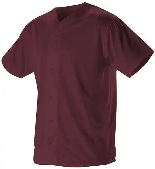Alleson Athletic 52mffjy Youth Faux Front Mesh Baseball Jersey - Light Maroon