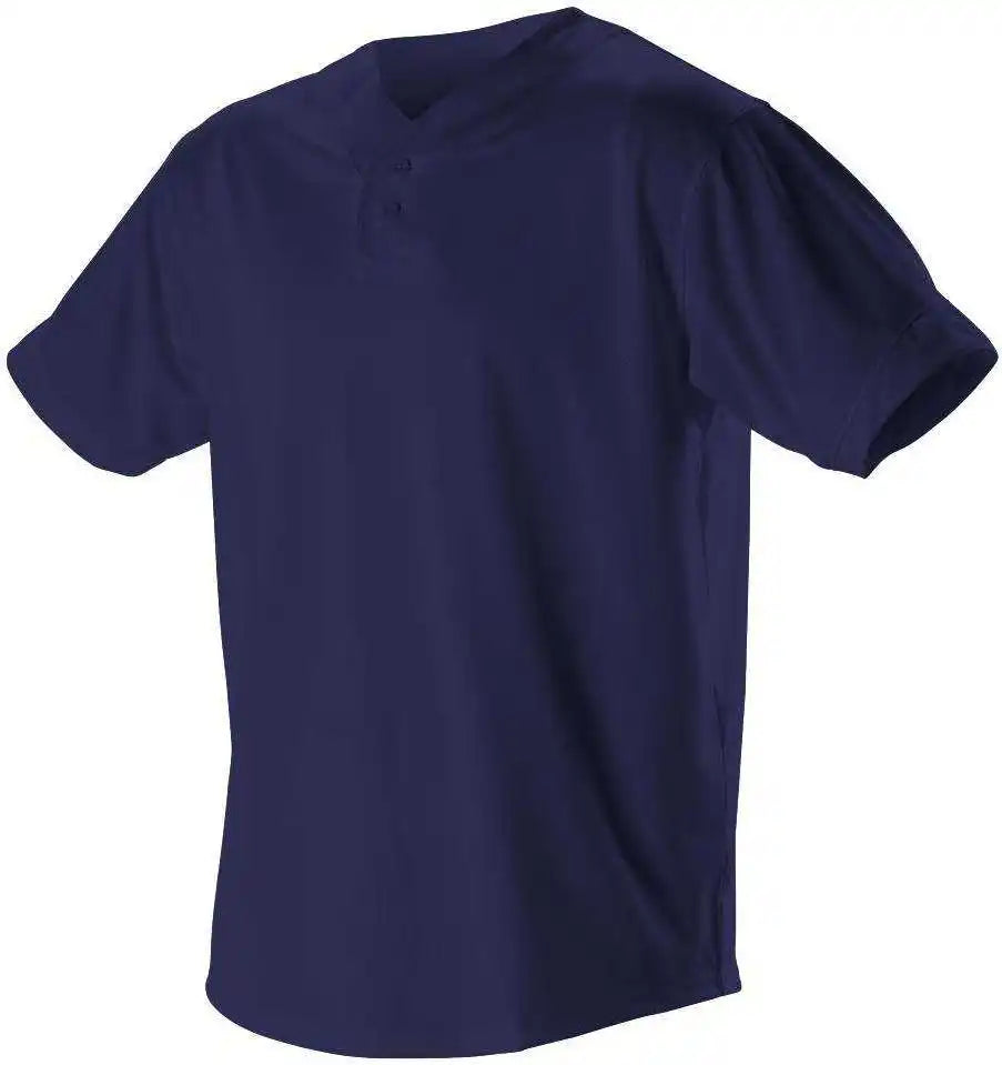 Alleson Athletic 52mthj Adult Two Button Mesh Baseball Jersey with Piping - Navy White