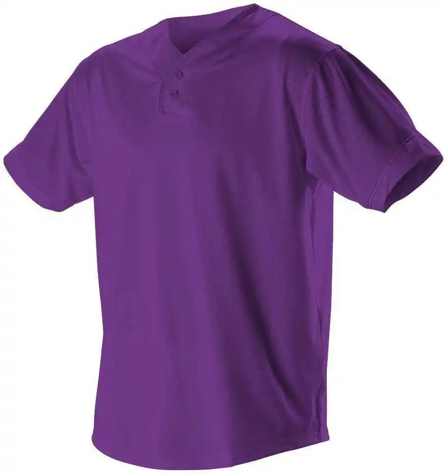 Alleson Athletic 52mthj Adult Two Button Mesh Baseball Jersey with Piping - Purple White