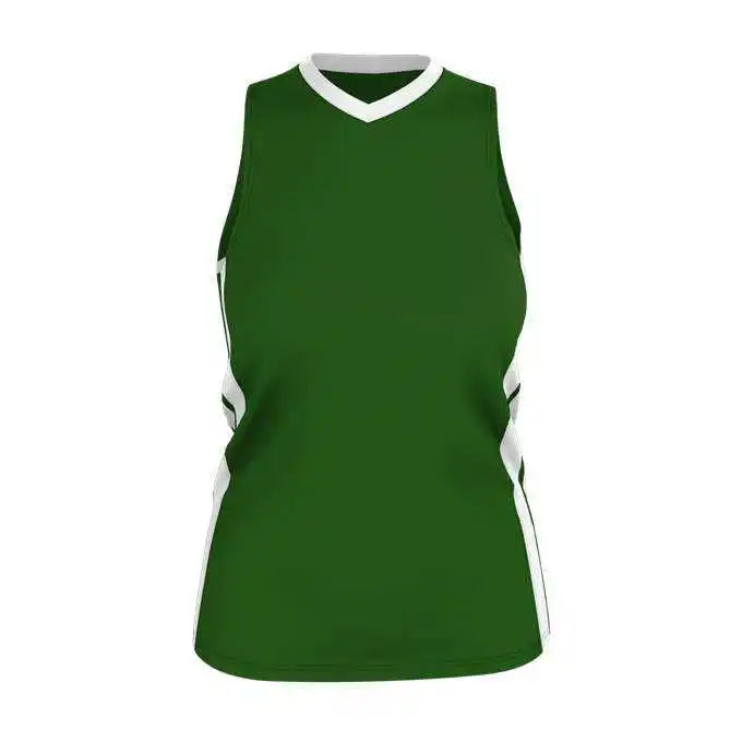 Alleson Athletic 538jw Womens Single Ply Basketball Jersey - Kelly White