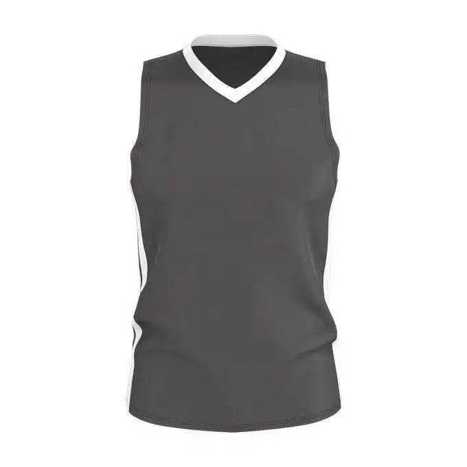 Alleson Athletic 538jy Youth Single Ply Basketball Jersey - Charcoal White