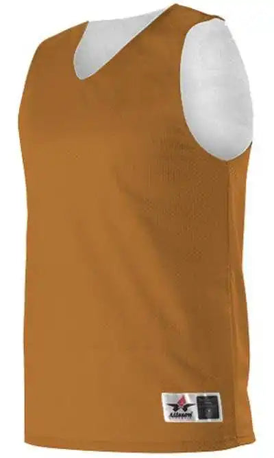 Alleson Athletic 560ry Youth Reversible Mesh Tank - Texas Orange White - Xs