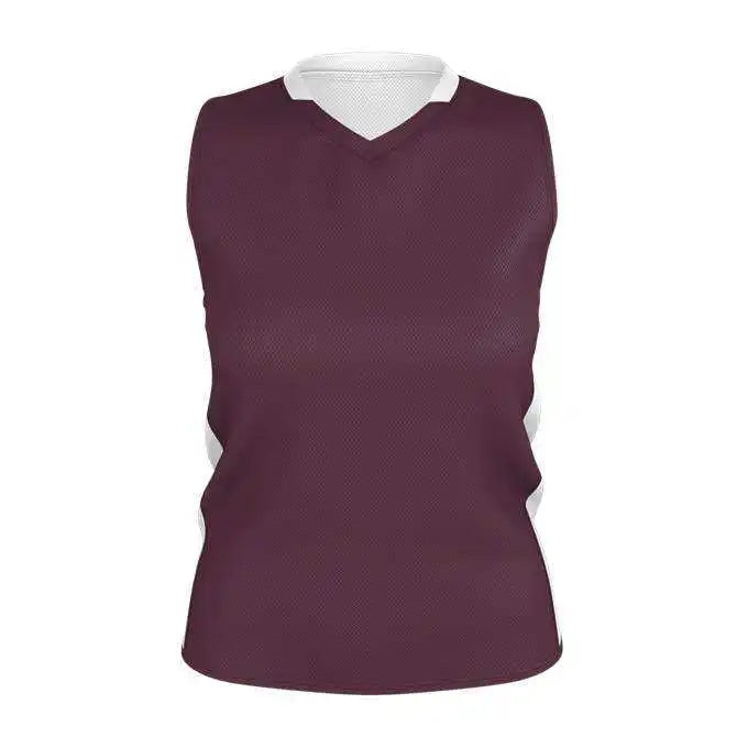 Alleson Athletic 589rspw Womens Single Ply Reversible Jersey - Light Maroon White