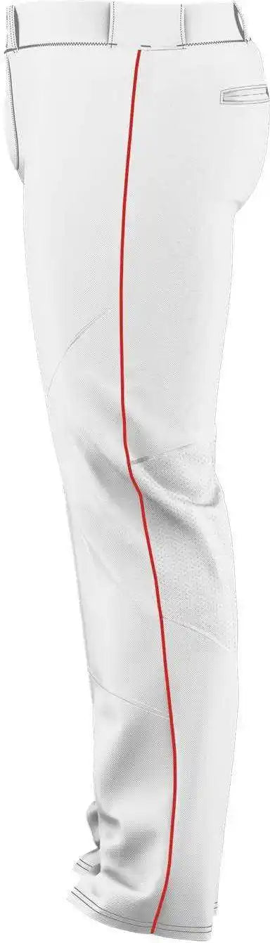 Alleson Athletic 655wlb Adult Crush Premier Braided Baseball Pant - White Red
