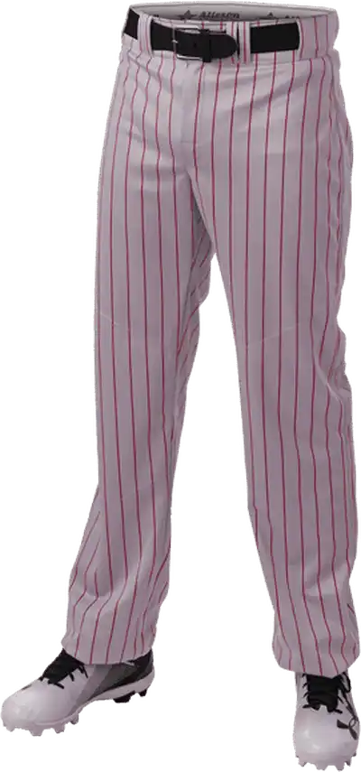 Alleson Athletic 655wpn Crush Pinstripe Pant - Gray Red