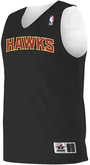 Alleson Athletic A115ly Youth Nba Logo’d Reversible Jersey - Atlanta Hawks - Black White / Xs