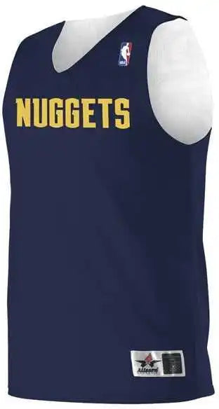 Alleson Athletic A115ly Youth Nba Logo’d Reversible Jersey - Denver Nuggets - Navy White / Xs