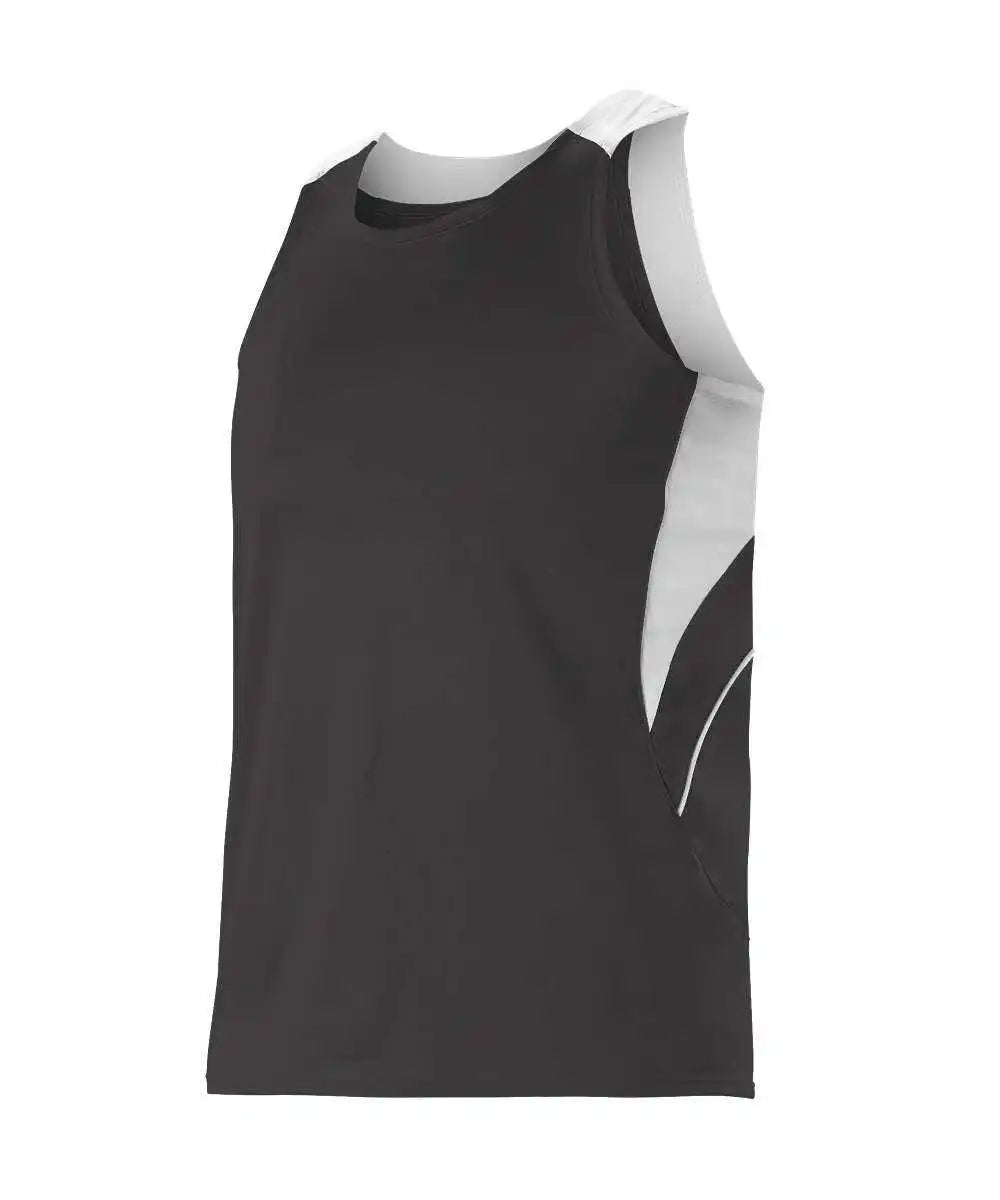 Alleson Athletic R1lfj Men’s Loose Fit Track Tank - Black White