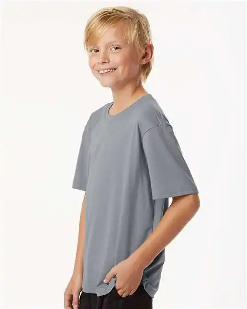 Allpro 48000y Pro-lock Youth Performance T-shirt - Heather Steel