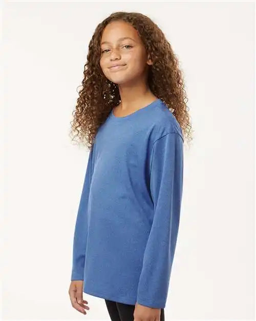 Allpro 48400y Pro-lock Youth Performance Long Sleeve T-shirt - Heather Royal