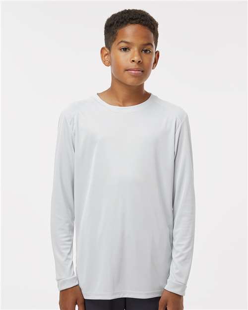 Aluminum Youth Long Islander Performance Long Sleeve T-Shirt - 218Y