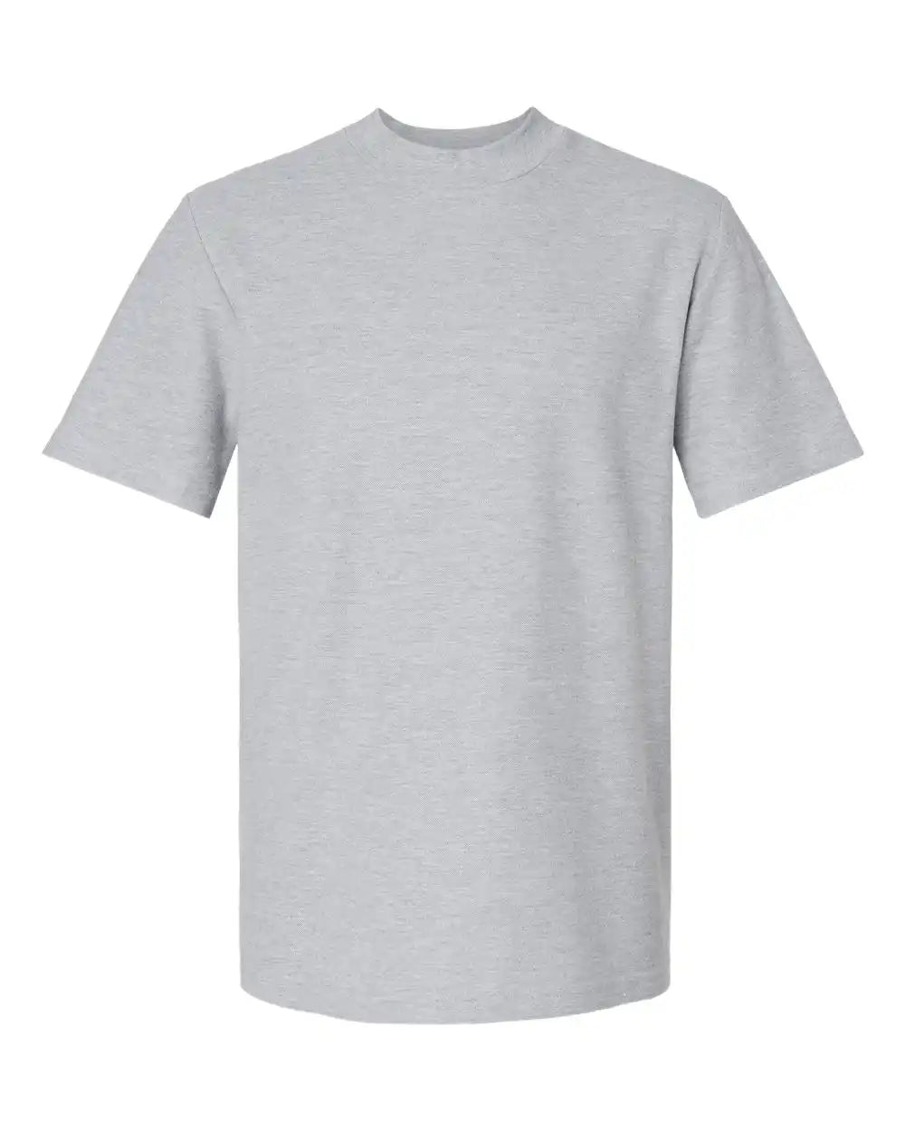 American Apparel 1pq Pique Mockneck Tee - Heather Grey - s