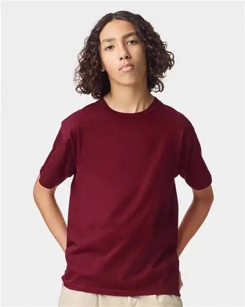 American Apparel 2001y Youth Fine Jersey Tee - Cranberry
