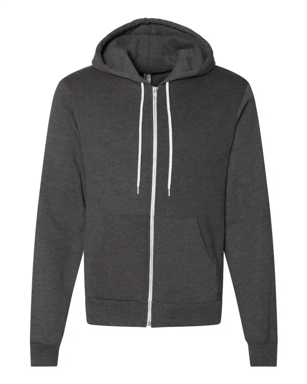 American Apparel F497us Usa-made Flex Fleece Full-zip Hoodie - Dark Heather Grey - Xxs