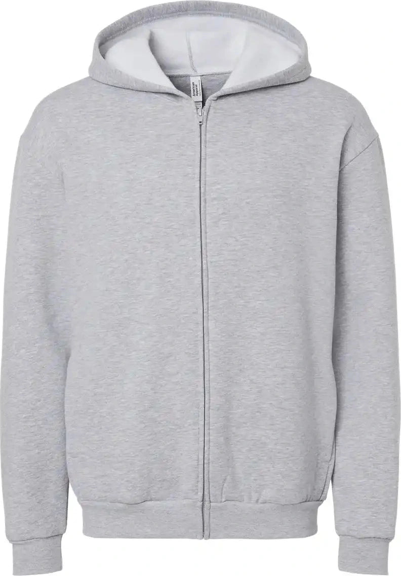 American Apparel Rf497 Reflex Fleece Full-zip Hoodie - Heather Grey - Xs
