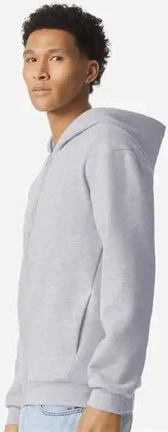 American Apparel Rf497 Reflex Fleece Full-zip Hoodie - Heather Grey