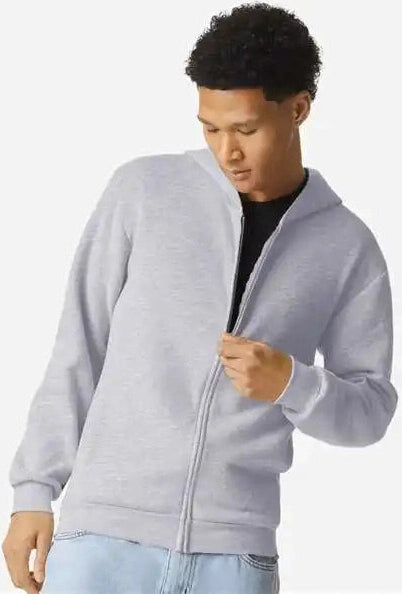 American Apparel Rf497 Reflex Fleece Full-zip Hoodie - Heather Grey