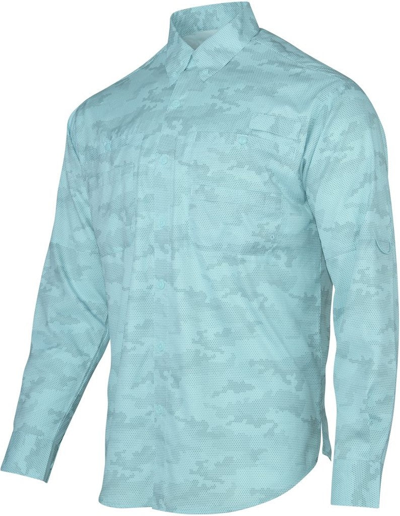 Aqua Blue Buxton Sublimated Long Sleeve Fishing Shirt - 709