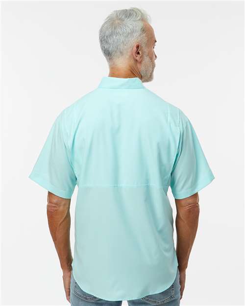 Aqua Blue Hatteras Performance Short Sleeve Fishing Shirt - 700