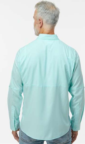 Aqua Blue Kitty Hawk Performance Long Sleeve Fishing Shirt - 702