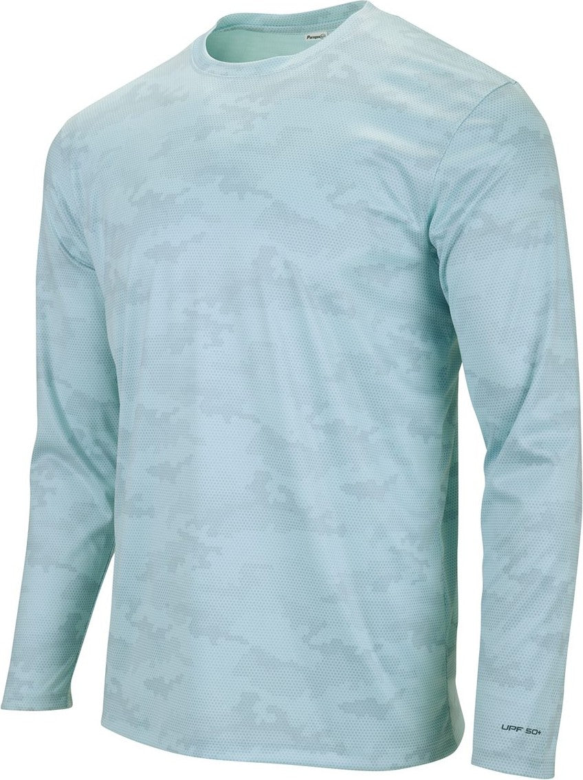 Aqua Blue Pompano Performance Camo Long Sleeve T-Shirt - 217