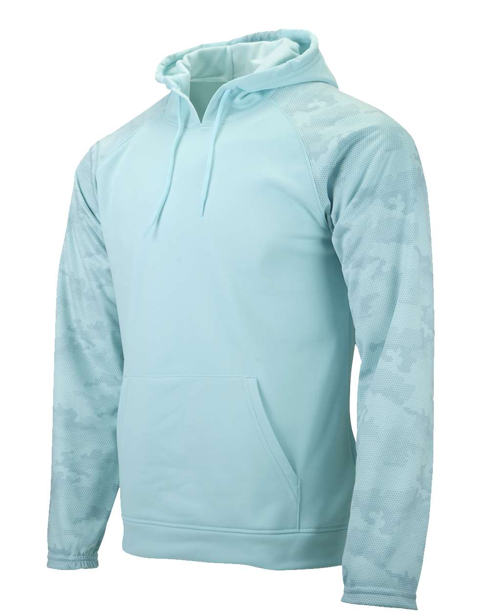 Aqua Blue Tahoe Camo Fleece Hooded Sweatshirt - 306